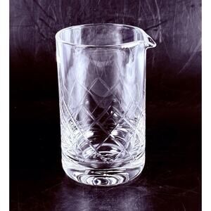 Etched Diamond-Cut Cocktail Mixing Beaker Glass With Pour Spout VISKI Crystal